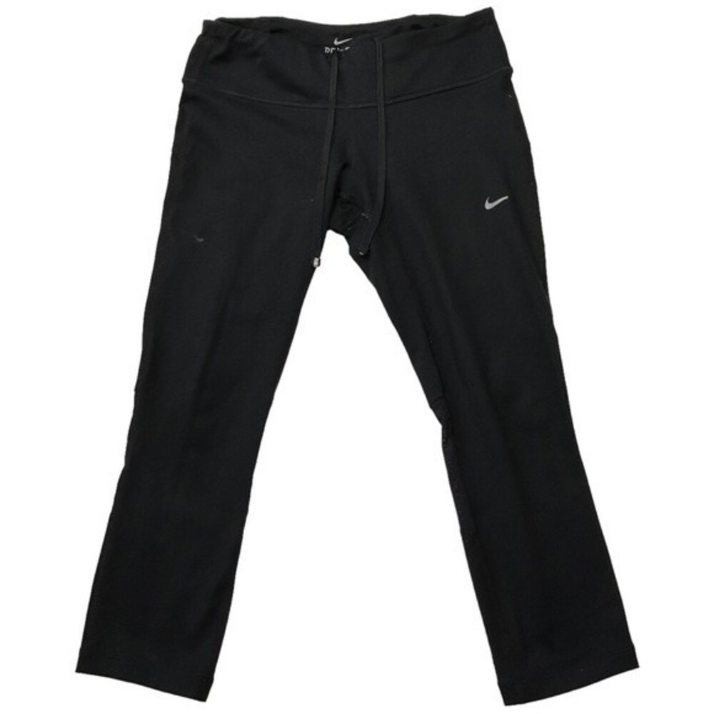 Nike Dri Fit Crop Leggings with Mesh Panel Size S Black